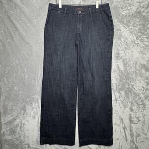 Christopher Blue Jeans Womens 14 Dark Blue Mid Rise Wide Leg Stretch Denim